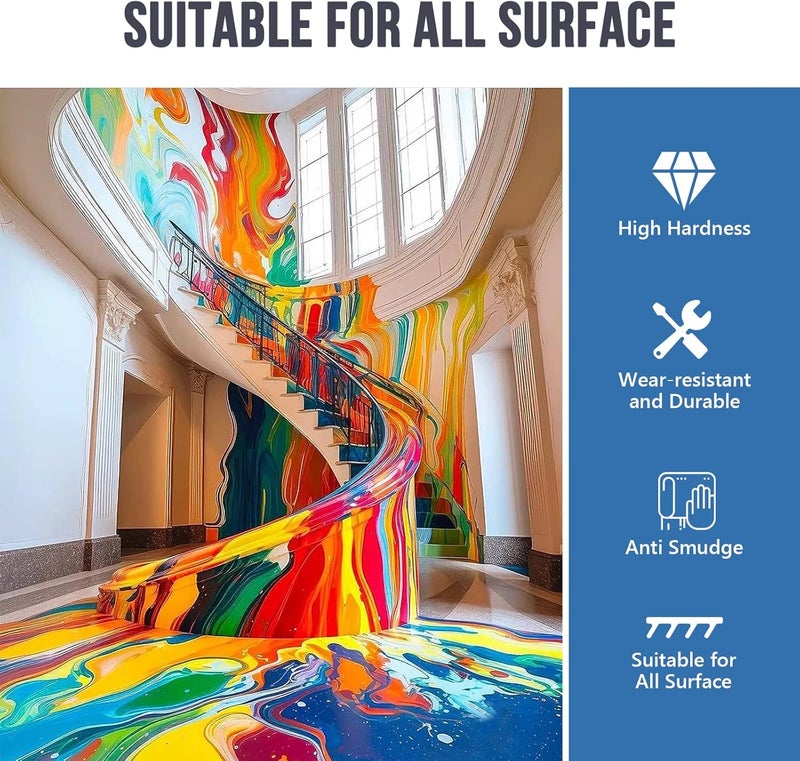 FUHITIM Epoxy Resin 1 Gallon - Crystal Clear Epoxy Resin Kit - Self-Leveling, High-Glossy, No Yellowing, No Bubbles Casting Resin Perfect for Crafts, Table Tops, DIY 1:1 Ratio - Image 4